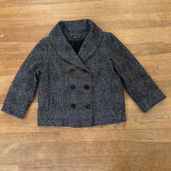 Jones New York wool blend tweed 3/4 sleeve double breasted jacket size 14 b18 - Picture 1 of 6